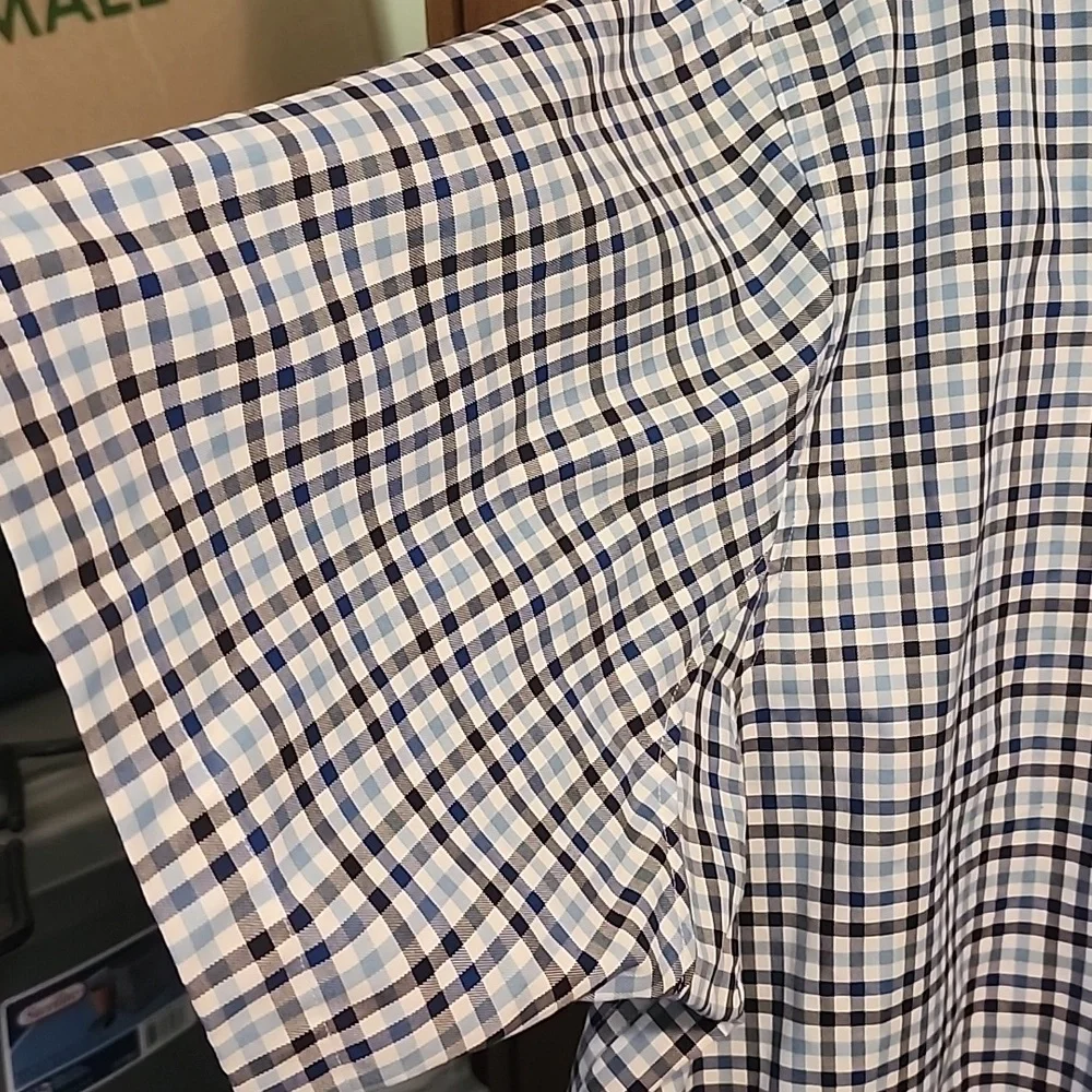DULUTH TRADING CO Checkered Button Down Trim Fit Short Sleeve Shirt Sz 2XL - Picture 4 of 5